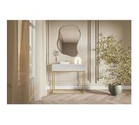 Table console - VELDIO - 90 cm - blanc avec pieds dorés