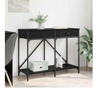 Table console - VIDAXL - 100 x 39 x 78 5 cm - Chêne noir - Bois d'ingénierie - Cadre métal mat