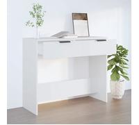 Table console - vidaXL - Blanc - 90x36x75 cm - Bois d'ingénierie - 2 tiroirs - Espace de rangement - Surface spacieuse