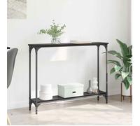 Table console - VIDAXL - Chêne noir - Profil étroit mural - Structure métal & panneaux - 100 x 22,5 x 75 cm