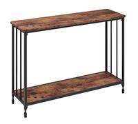 Table console - Vintage - 105x30x80cm - Bois et métal - 2 étagères - Style scandinave