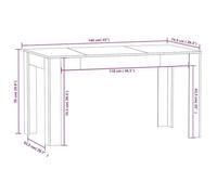 Table cuisine CLOUD, Blanc Table à manger - Design Élégant - Blanc 140x74,5x76 cm - Bois d'ingénierie tt579