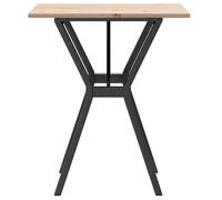 Table cuisine CLOUD, Brun Table à manger - Design Élégant - cadre en Y - 60x60x75 cm - bois de pin massif acier tt447