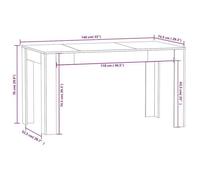 Table cuisine CLOUD, Brun Table à manger - Design Élégant - Chêne sonoma 140x74,5x76 cm - Bois d'ingénierie tt581