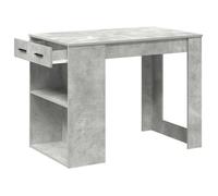 Table cuisine CLOUD, Gris Bureau/Table - 1/2 personnes - avec tiroir et étagère gris béton bois d'ingénierie tt59