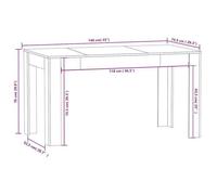 Table cuisine CLOUD, Noir Table à manger - Design Élégant - Noir 140x74,5x76 cm - Bois d'ingénierie tt580
