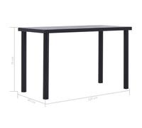 Table cuisine CLOUD, Noir Table à manger - Design Élégant - Noir et gris béton 120x60x75 cm - MDF tt346