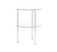 Table d appoint 2 niveaux Transparent 38 cm Verre trempé
