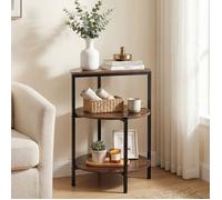 Table d’Appoint à 3 Niveaux, GIANTEX, Bout de Canape avec Cadre Métal et Patins Ajustables, Charge 100KG, 43 x 43 x 63 cm