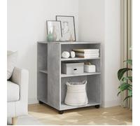 vidaXL Table d'appoint avec Roues Gris béton Bois d'ingénierie
