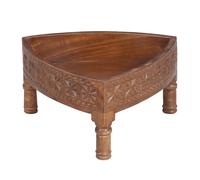 Marrakesch Table d'appoint Acheron en Bois de manguier, sculptée à la Main, 35 x 35 x 20 cm