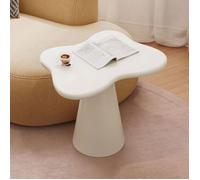 Table d’appoint design moderne blanche pour salon - Table basse en forme organique élégante, idéale canapé et café