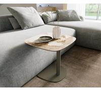 table d’appoint Edge Boot 50x50 cm céramique Minas Melange Eleny Metall finition effet titane
