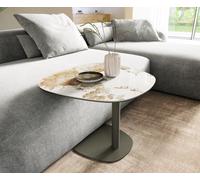 table d’appoint Edge Boot 60x60 cm céramique Minas Melange Eleny Metall finition effet titane