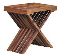Table d’appoint Ervesto - Bois de sheesham massif marron - 60 x 40 x 57 cm - Style campagne
