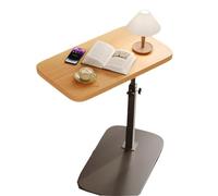 Table d’appoint Foldable Sofa Edge Table Adjustable Height Flip Desktop | Table de chevet réglable, installation facile, en forme de C(Khaki)