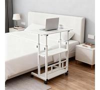 Table d’appoint réglable, Bureau Gamer, Bureau Assis-Debout électrique réglable en Hauteur, Ergonomique, Facile à Utiliser,60 x 40 x 90 cm - Blanc