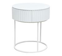 Table d’appoint Rill avec tiroir 46 x 40 cm blanc [en.casa]