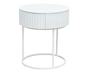 Table d’appoint Rill avec tiroir 46 x 40 cm blanc [en.casa]