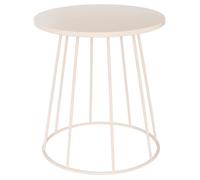 Atmosphera Table d'appoint Latte ronde en acier 38x38x42 cm Beige