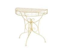 Table d appoint Vintage Demi ronde Métal 72x36x74 cm Doré