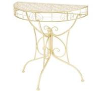 vidaXL Table d'Appoint Vintage Demi-Ronde Métal Doré Table Auxiliaire Console