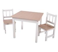 Table d'activité pour enfants, avec 1 table et 2 chaises, blanche/naturelle