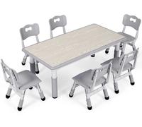 Table d'activité pour enfants - Table pour enfants - Ensemble de jeux - Meuble pour enfants - Table avec 6 chaises - Hauteur réglable