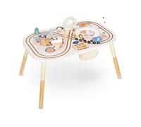 Table d'activités Bois- Table d'appoint éducative pour Enfants 3+, Boucle motrice avec Perles, trieuse de Forme, Hochet et Miroir, Jouet d'éducation