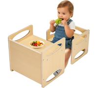 Table d'activités Montessori pour enfants Chaise d'apprentissage en bois Réglable en hauteur