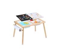 VEVOR Table d'Activités pour Enfants, Table d'Exploration Sensorielle avec 3 Bacs de Rangement et 1 Porte-papier, Table d’Eau et de Sable en Bois, Intérieure/Extérieure, pour Dessiner et Étudier