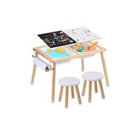 Set de table sensoriel VEVOR, table d'activité, set de siège pour enfant, table de jeux de sable et d'eau avec 2 tabourets, 2 récipients de rangement et un porte-rouleau de papier