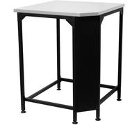 Table d'angle - COZZE - 90531 - L705 x P600 x H900 mm - Plan de travail inox 705 x 705 mm - Noir