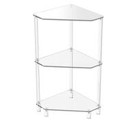 Table d'angle en acrylique - 30 x 30 x 65 cm - Table basse murale - Côté triangulaire pour petits espaces - Extrémité du support pour étagère d'angle - Pour salon, chambre à coucher, présentoir