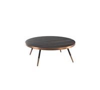 Table d'angle ronde en porcelaine noire 2068C, Ø90 x 30 cm. -
