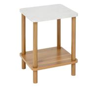 Paris Prix Table d'appoint Côme – 1 étagère, plateau effet pierre Marron