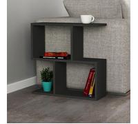Table d'appoint 2 niches 60x20x60 cm anthracite - TIERA