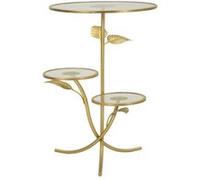 Table basse à 3 étagères en métal doré et verre, ø 54 x 69,5 cm