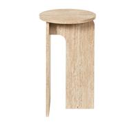 AltoBuy Table d'appoint Ø30cm Plateau et piétements en MDF Aspect travertin - VERTINA