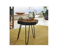 Table d'appoint 35x46 cm en sheesham marron et noir - SURATE