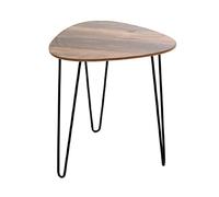 Table d'appoint 40x40x43 cm décor chêne foncé et métal noir