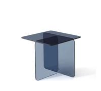 Table d'appoint 45/45/51 cm grise en verre trempé polyvalente