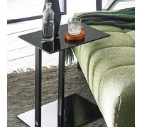 Table d'appoint 45x35x50 cm en verre et métal noir