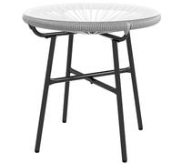 Table d'appoint 50/50/50 cm grise en métal avec verre trempé style bohème
