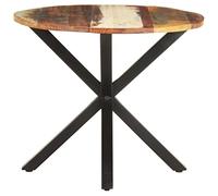 Table d'appoint 68x68x56 cm Bois de récupération Massif | Pieds en fer enduit de poudre, fait main, grain de bois unique, pièce unique
