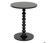 Atmosphera – Table d'appoint ronde Alix – Noir mat – D 38 x H 50 cm – Pied tourné en bois