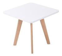 Table d'appoint angulaire Almeria avec Plateau en MDF et Pieds en Bois de hêtre , Blanc /Nature (carré)