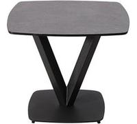 Table d'Appoint Aspect Céramique Grise Pied Central V - KARU -