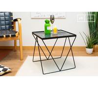 Table d'appoint au design vintage scandinave carrée en marbre vert Bumcello