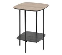 Table d'Appoint Avec Étagère "Hodia" 60cm Naturel & Noir